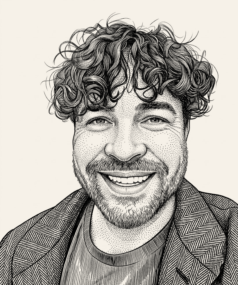 Ryan Kaltman — pen-and-ink stipple portrait